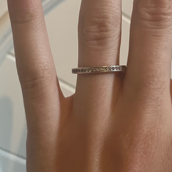 925 sterling silver single band pink Pandora ring - Picture 3 of 4